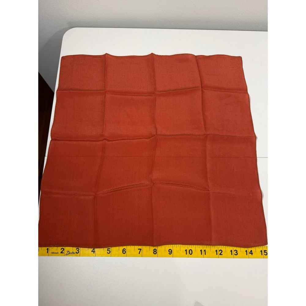 Vintage French Silk Pocket Square Burnt Orange 100% Silk Made in France 15x15